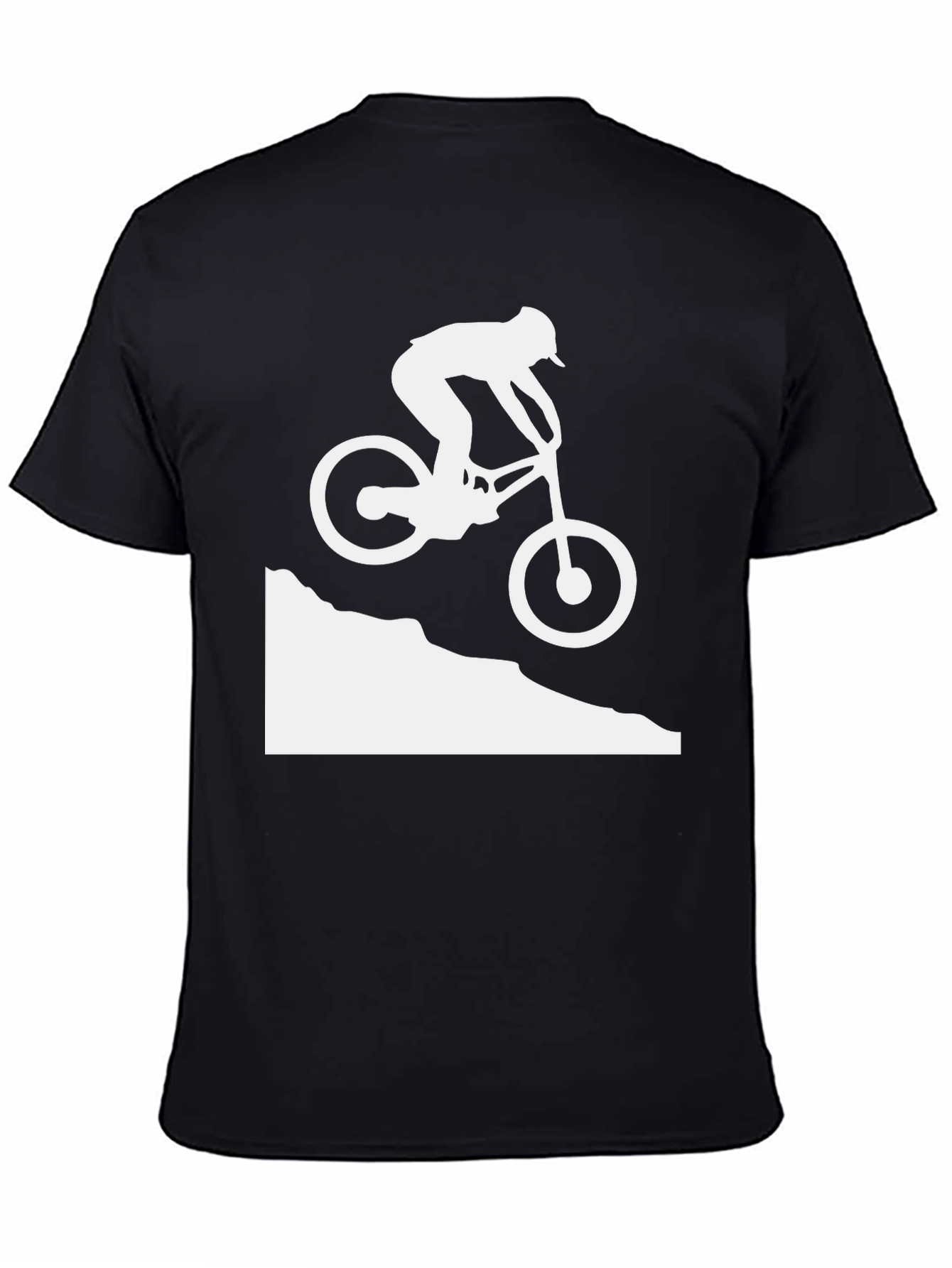 Mountain Biking Silhouette Graphic Tee - Black