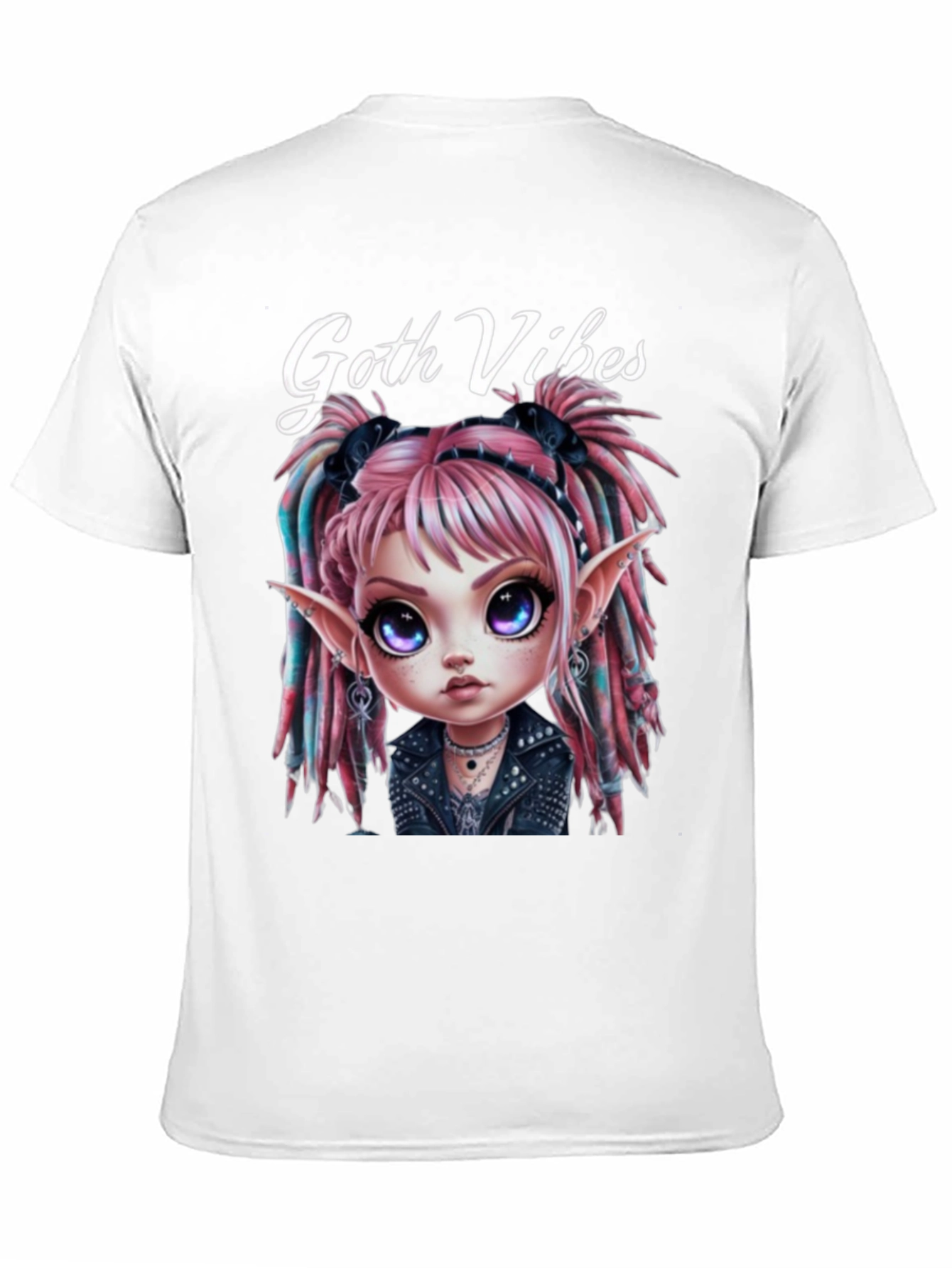 Goth Vibes T-Shirt - Edgy Cartoon Fairy Graphic