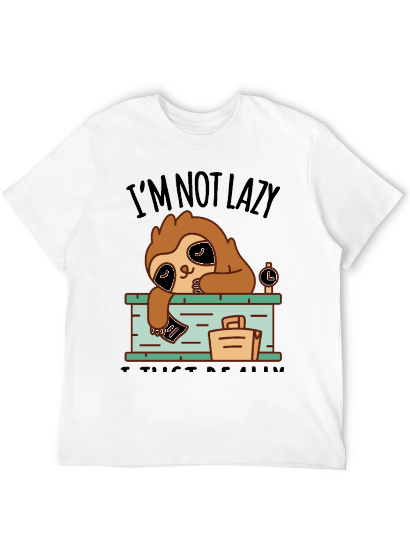 Lazy Sloth Graphic T-Shirt - Funny Novelty Tee