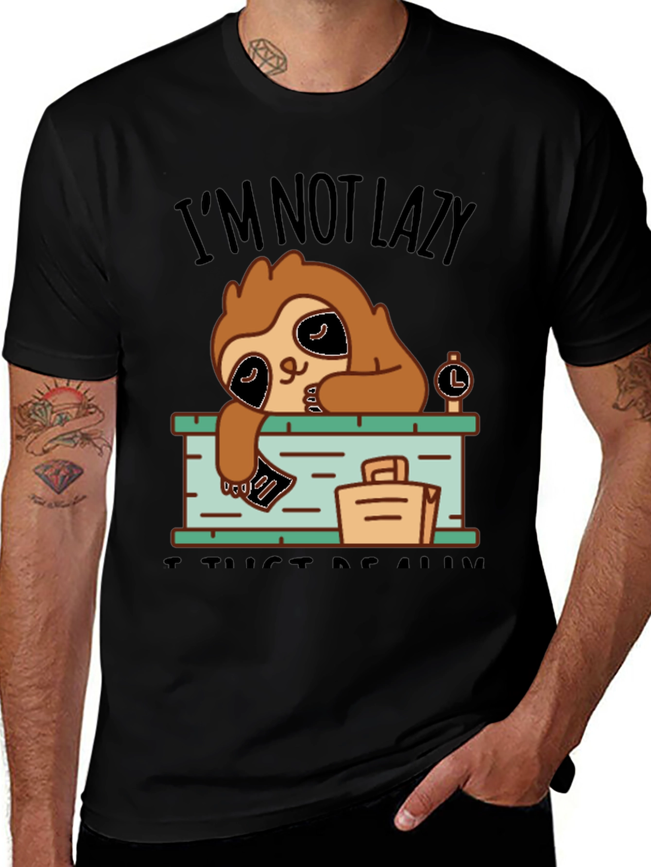 Lazy Sloth Graphic T-Shirt - Funny Novelty Tee