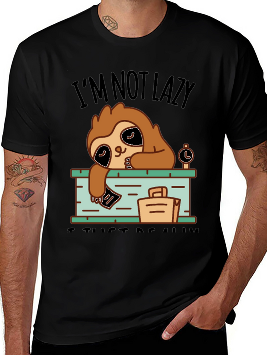Lazy Sloth Graphic T-Shirt - Funny Novelty Tee