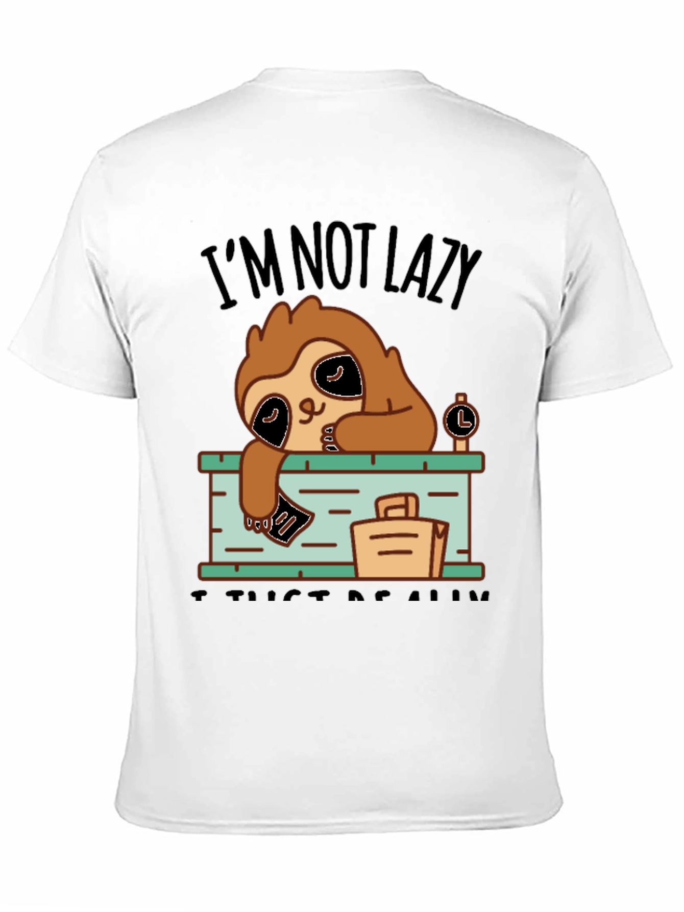 Lazy Sloth Graphic T-Shirt - Funny Novelty Tee