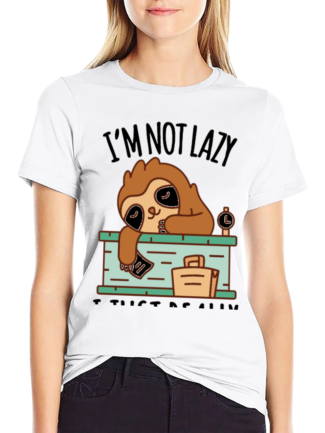 Lazy Sloth Graphic T-Shirt - Funny Novelty Tee