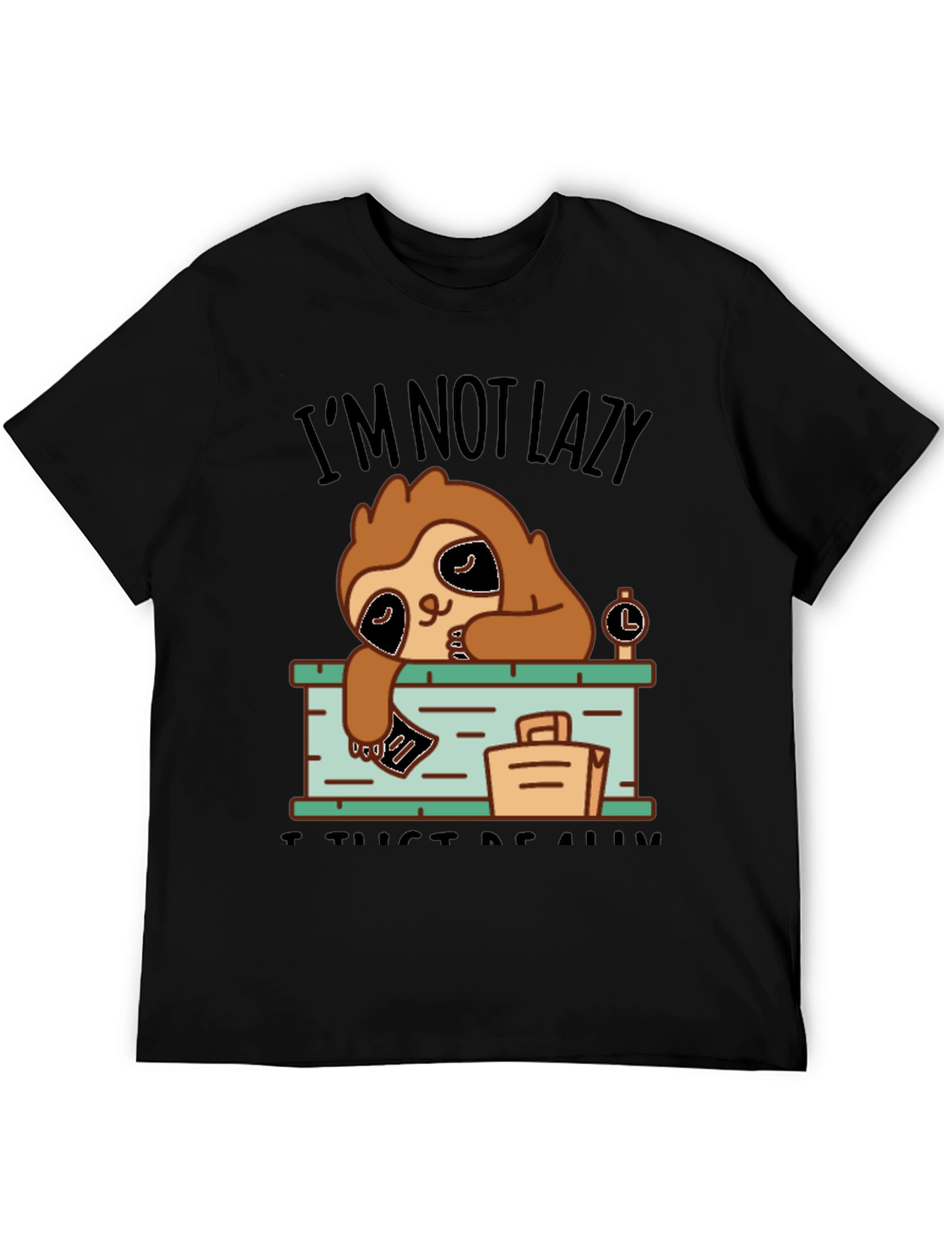 Lazy Sloth Graphic T-Shirt - Funny Novelty Tee
