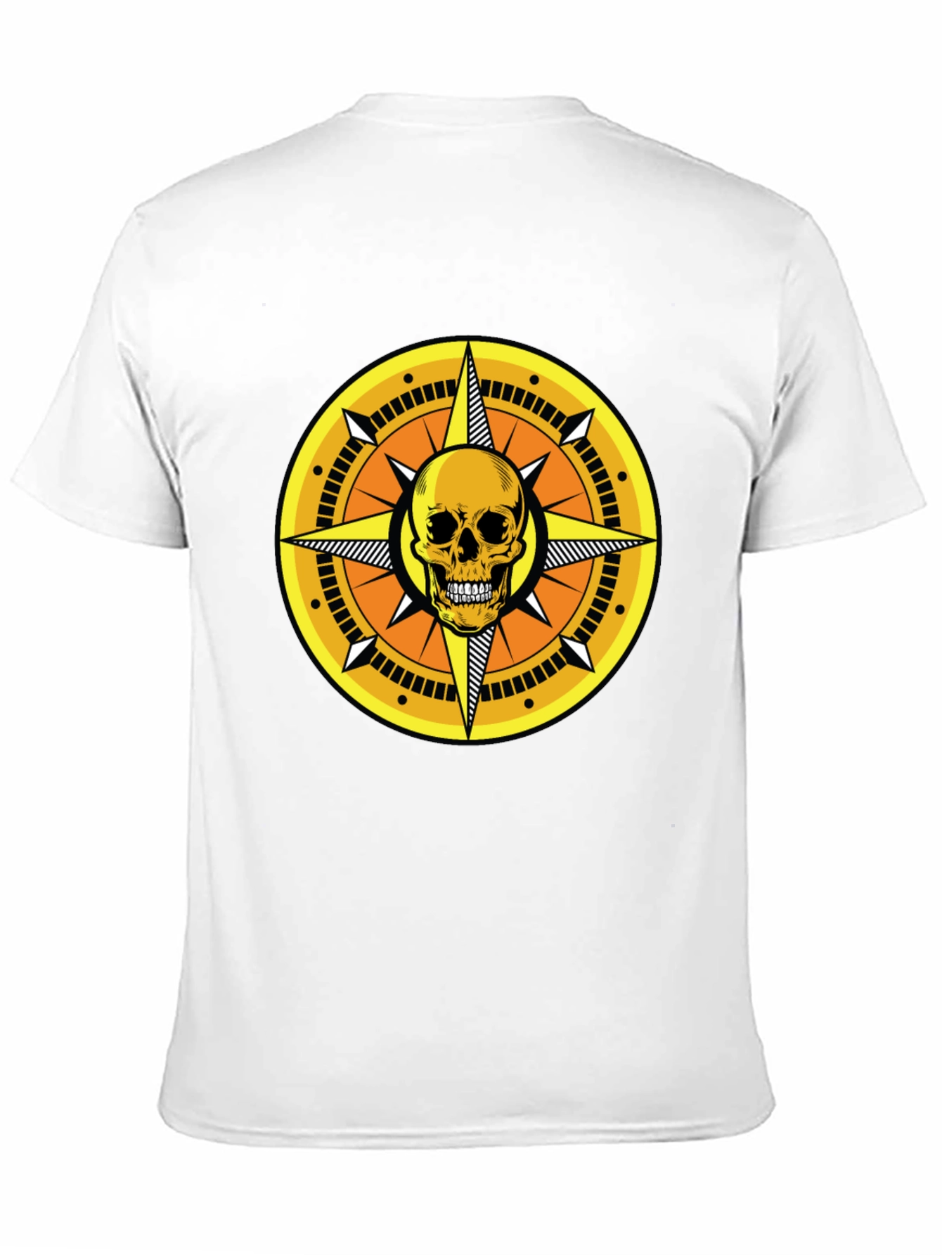 Skull Compass Graphic Tee - Stylish Mens Black T-Shirt