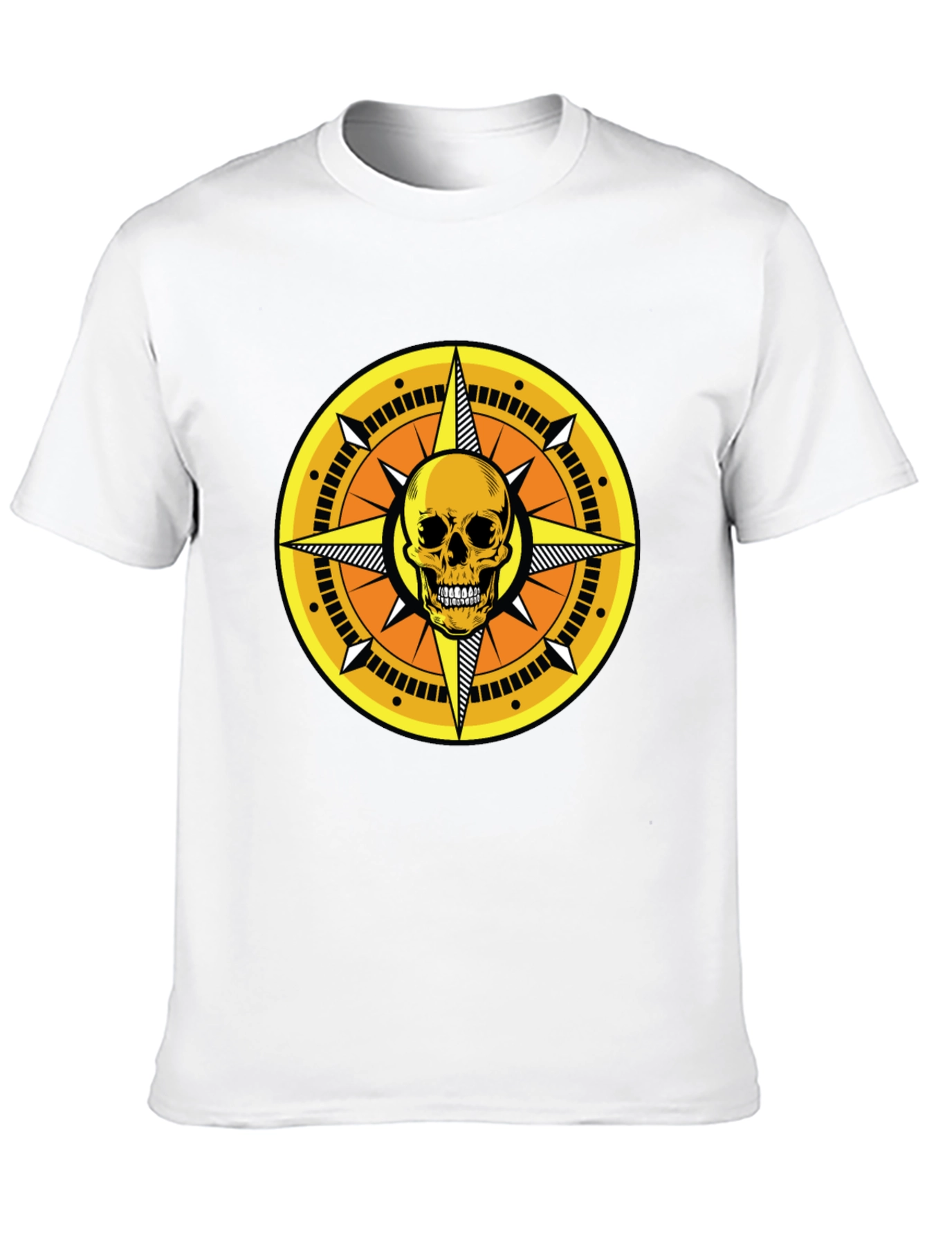 Skull Compass Graphic Tee - Stylish Mens Black T-Shirt