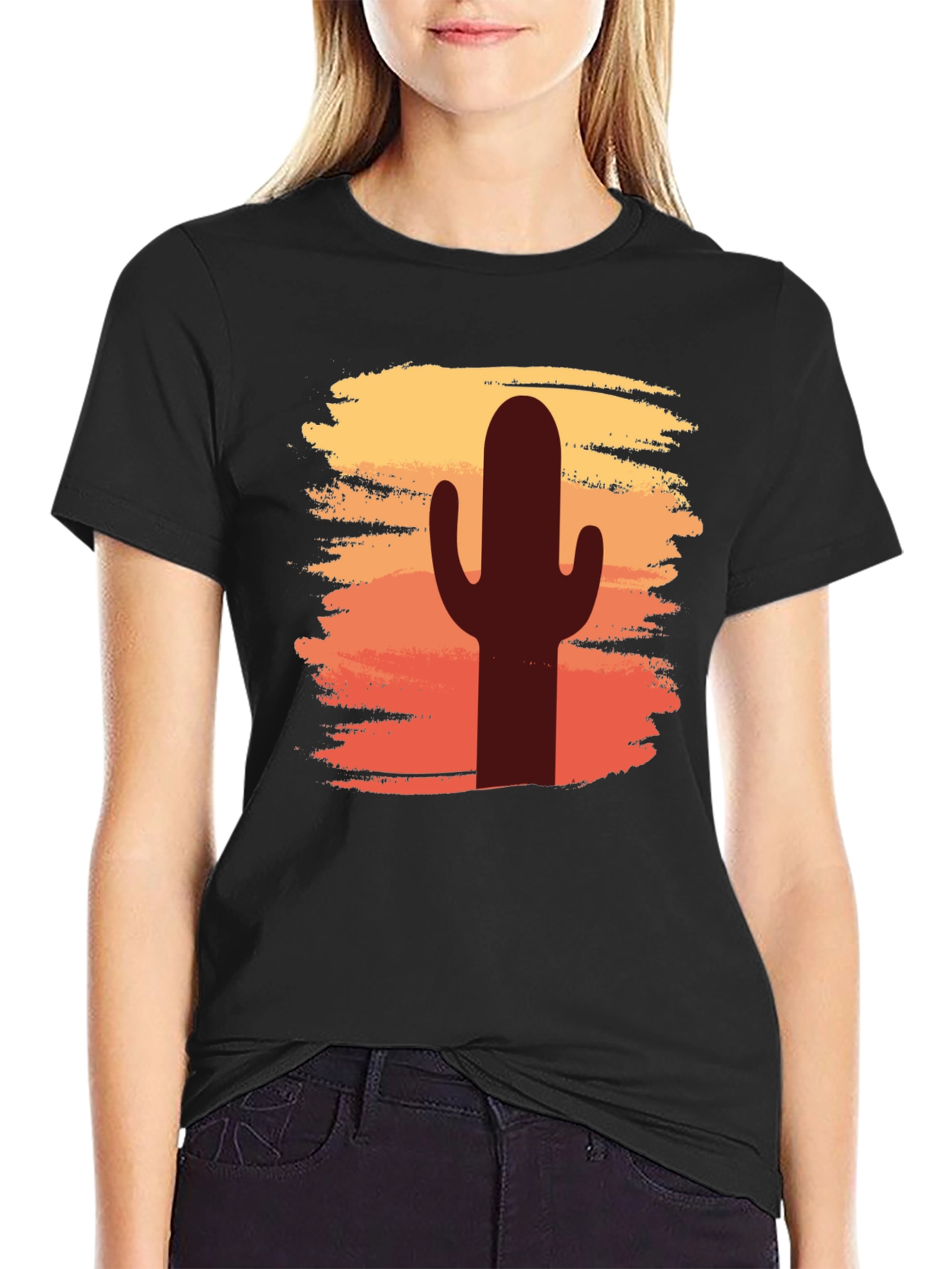 Cactus Sunset Graphic T-Shirt - Desert Vibes Tee