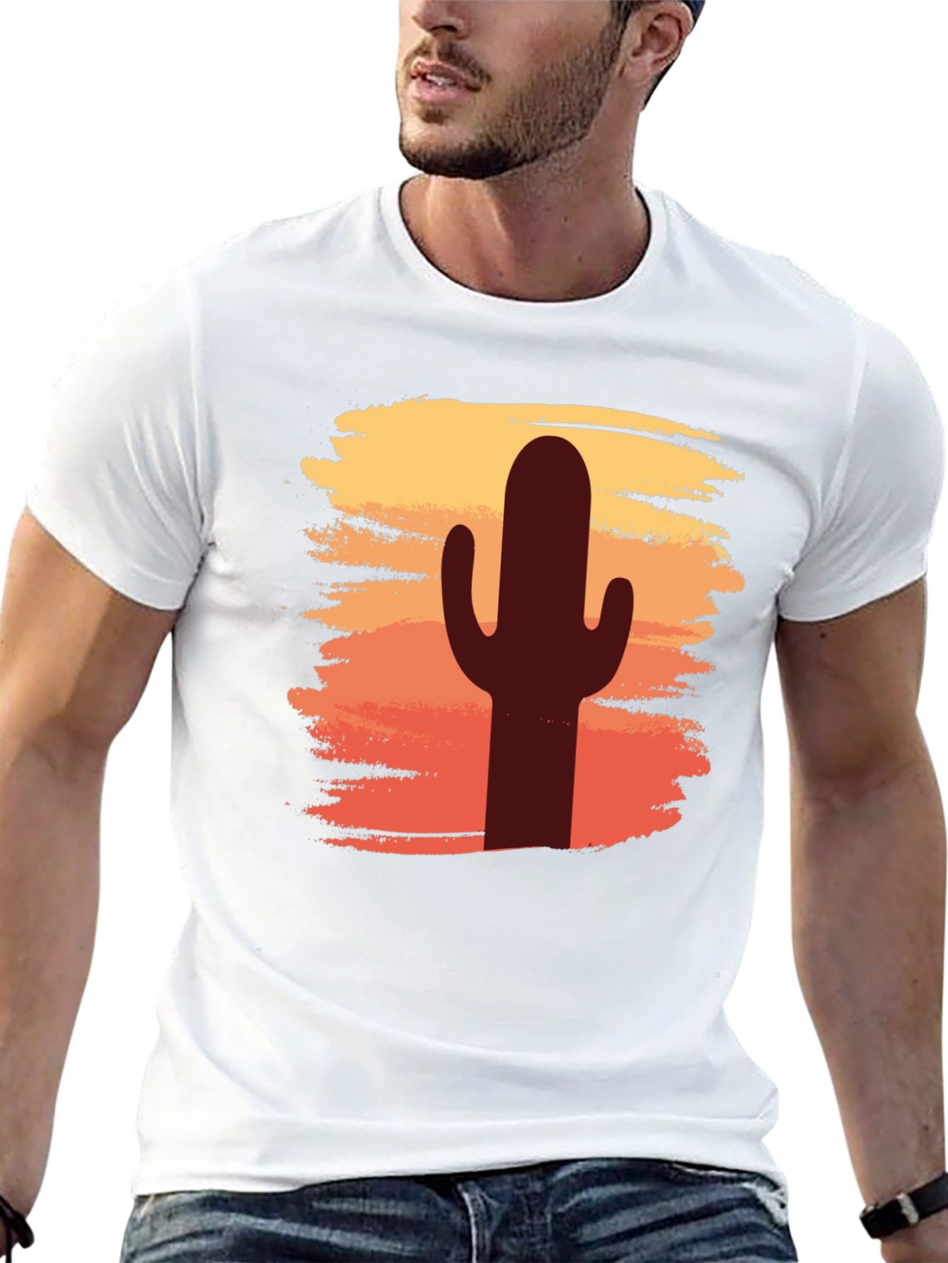 Cactus Sunset Graphic T-Shirt - Desert Vibes Tee