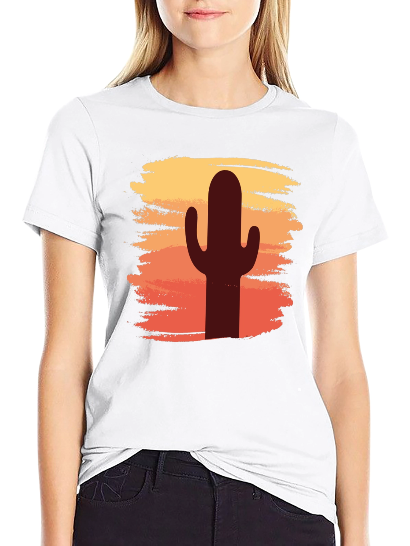 Cactus Sunset Graphic T-Shirt - Desert Vibes Tee