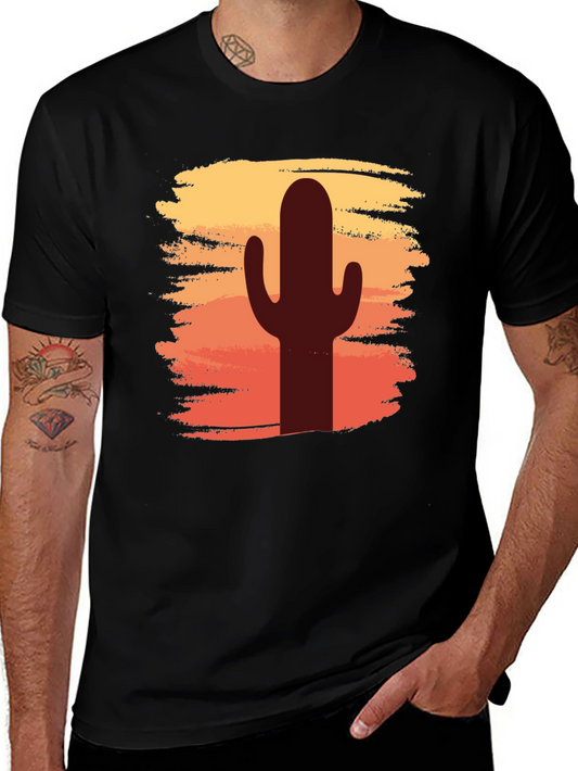 Cactus Sunset Graphic T-Shirt - Desert Vibes Tee