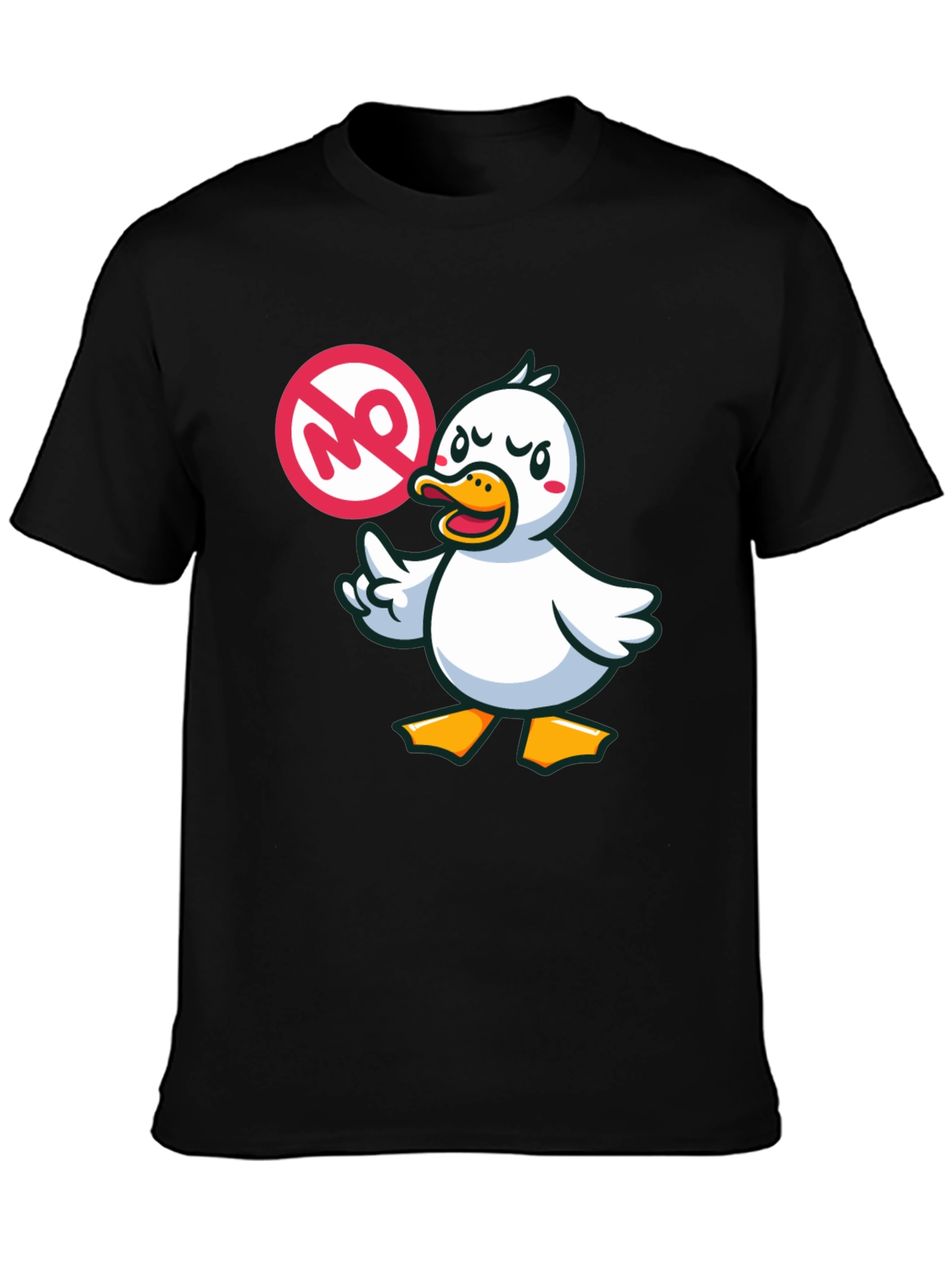 No Duck Zone Graphic Tee - Black Cotton Shirt