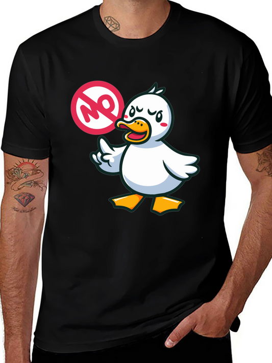 No Duck Zone Graphic Tee - Black Cotton Shirt