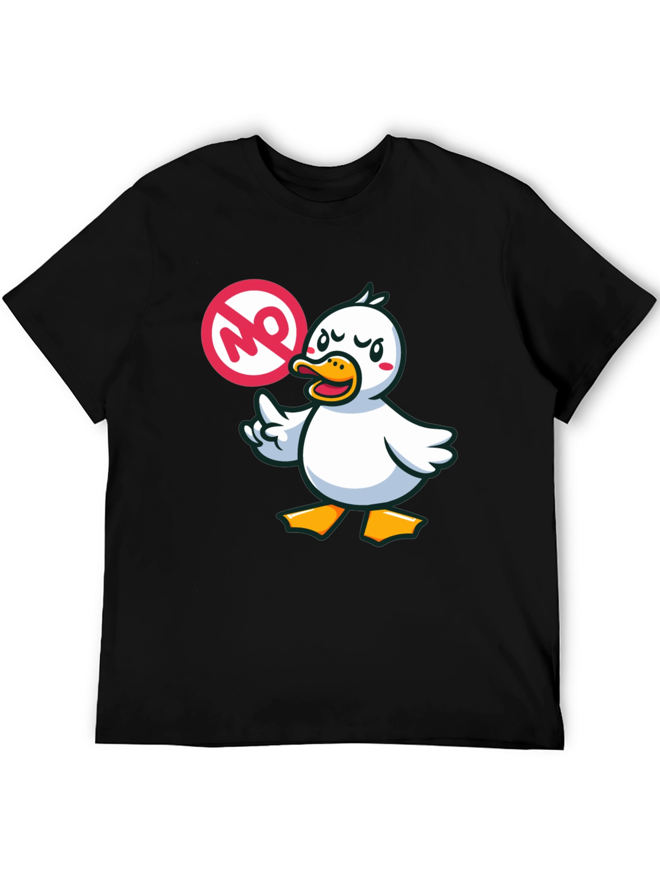 No Duck Zone Graphic Tee - Black Cotton Shirt