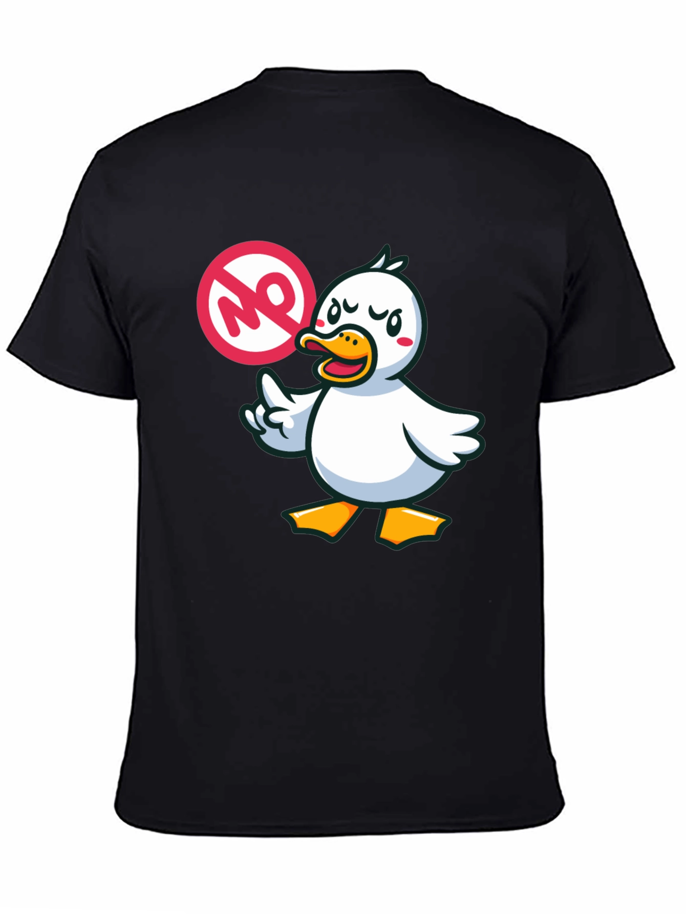 No Duck Zone Graphic Tee - Black Cotton Shirt