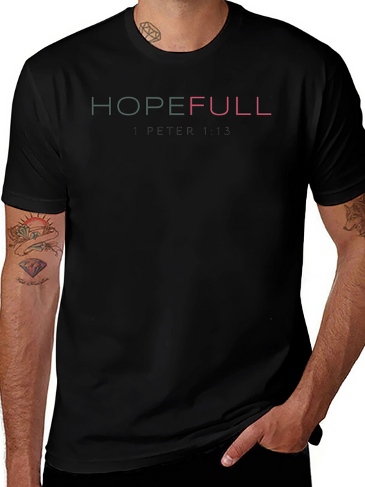 Hopefull 1 Peter 1:13 T-Shirt Christian Black