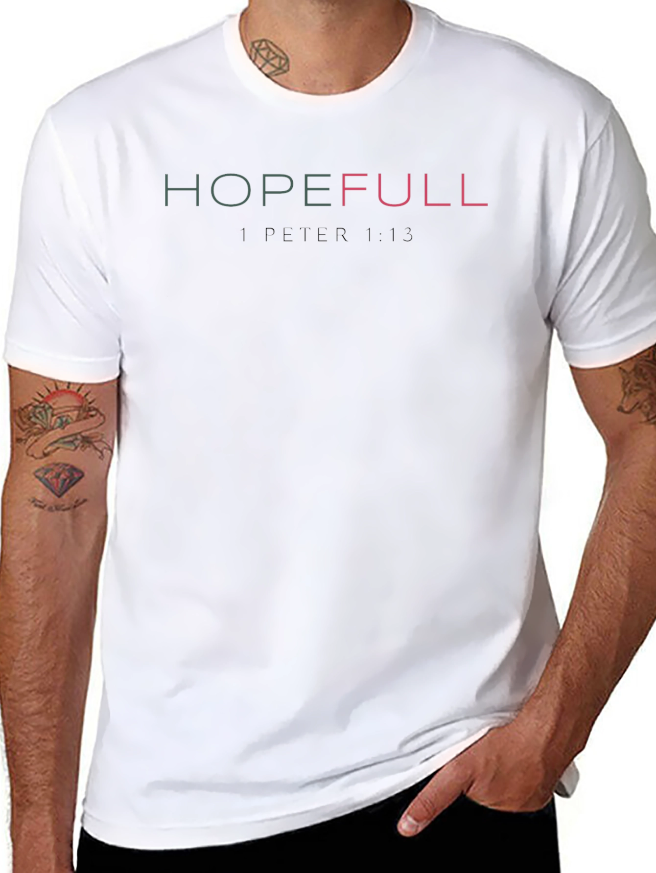 Hopefull 1 Peter 1:13 T-Shirt Christian Black
