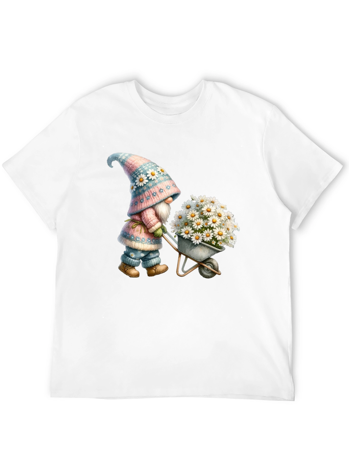 Gnome with Flowers Graphic T-Shirt