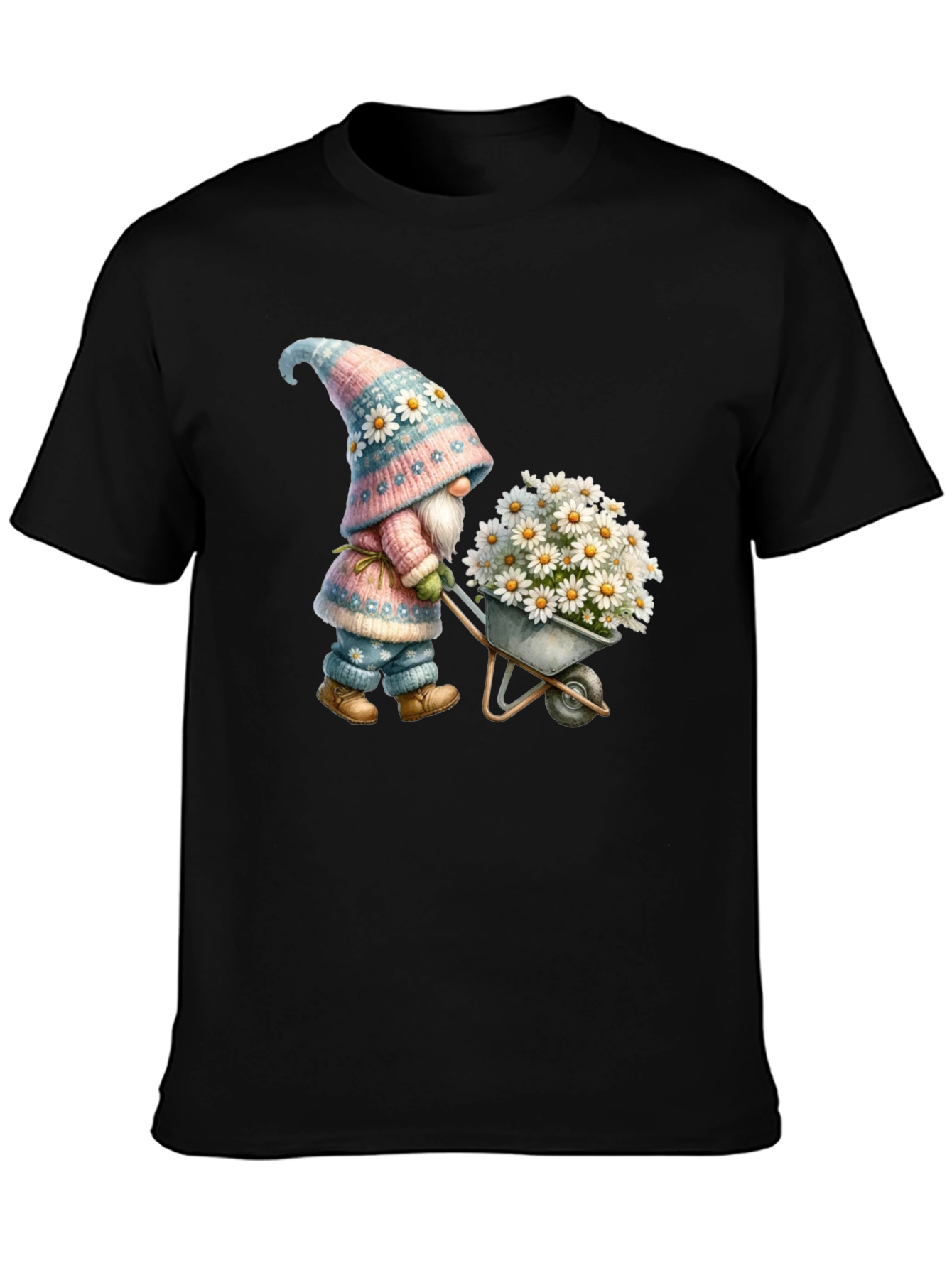 Gnome with Flowers Graphic T-Shirt