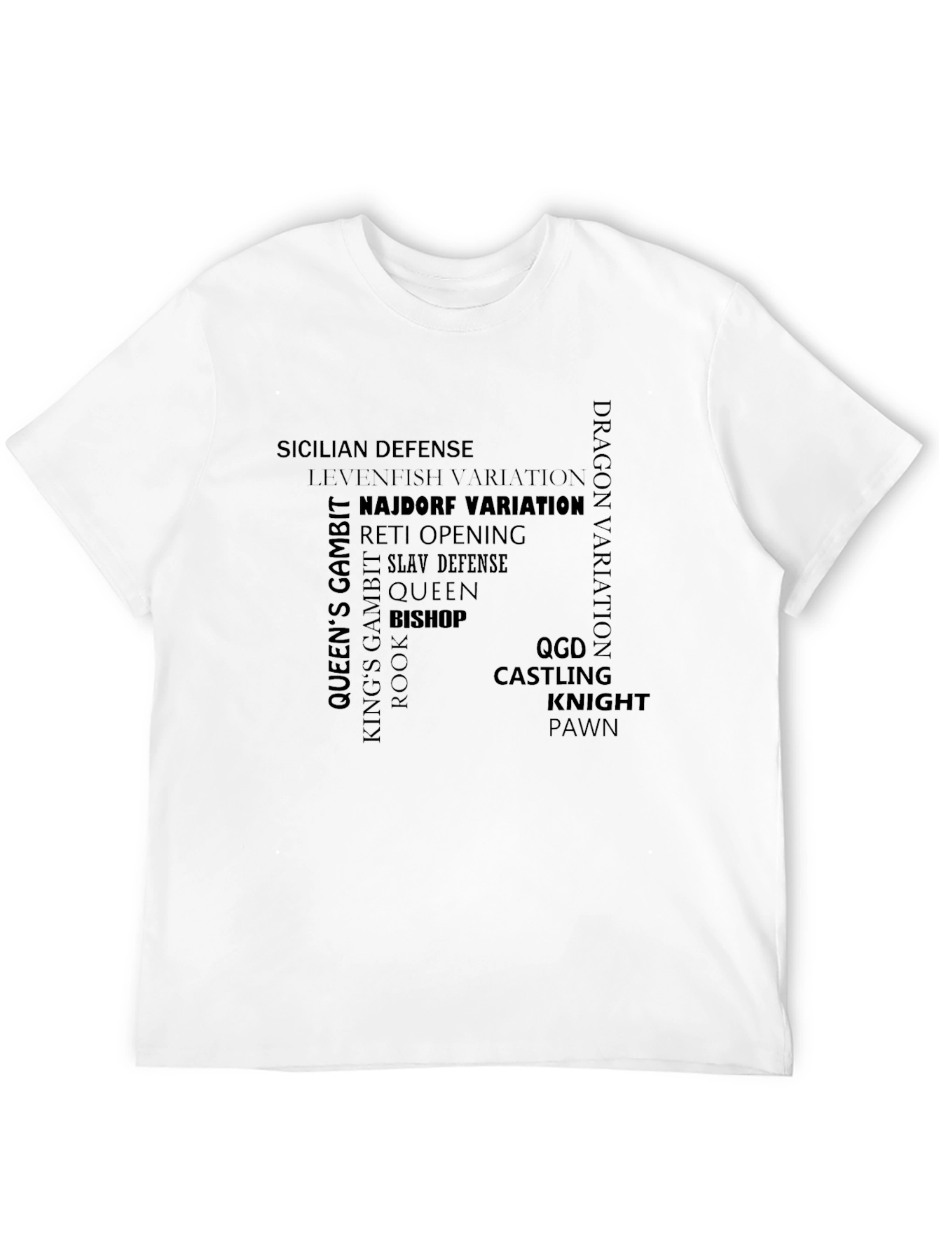 Chess Openings Word Art T-Shirt