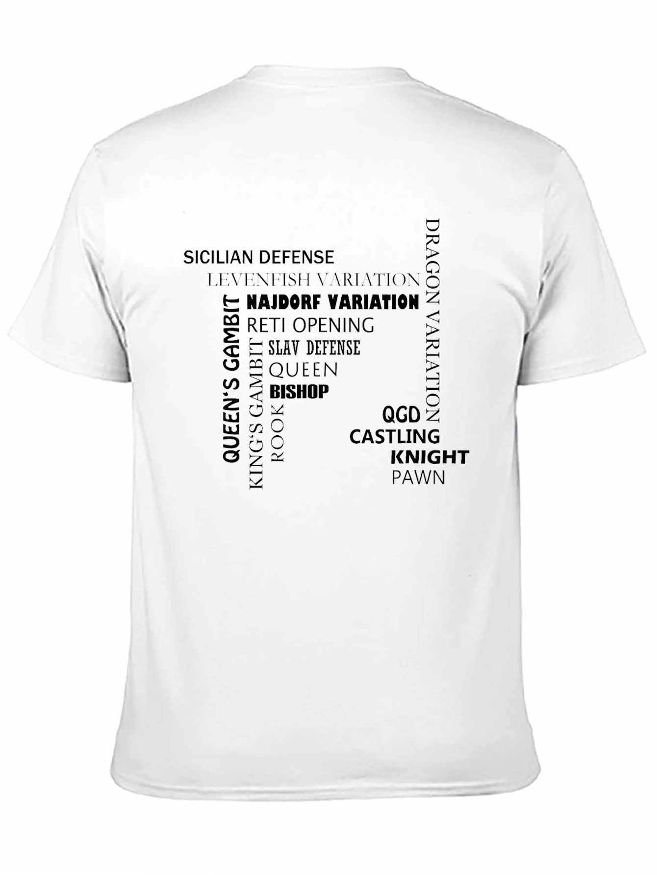 Chess Openings Word Art T-Shirt