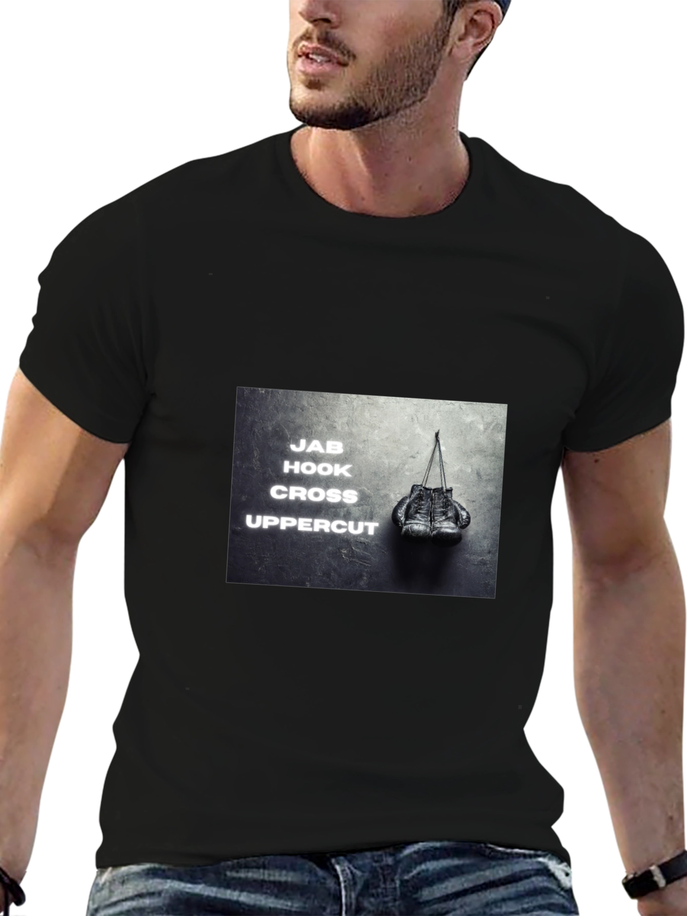 Boxing Moves Graphic Black T-Shirt