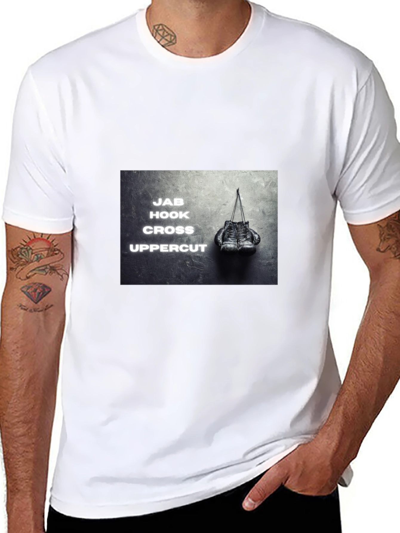 Boxing Moves Graphic Black T-Shirt