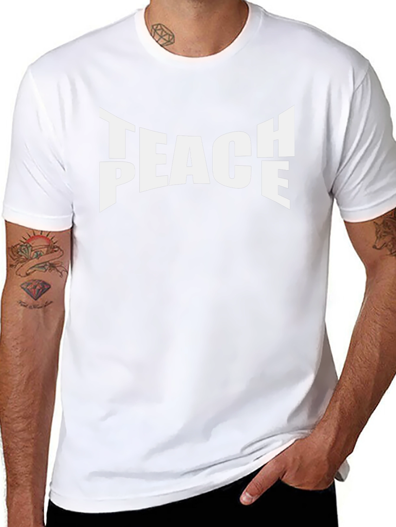 Teach Peace Graphic T-Shirt - Black Cotton Tee